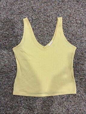 3/$10 Universal Thread Yellow Ribbed V-Neck Tank